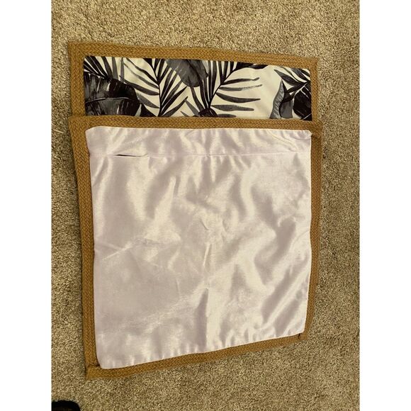 Decorative Pillow Covers 19 x 19 Set of 2 Tropical Palm Leaves Black White Tan - Picture 6 of 7